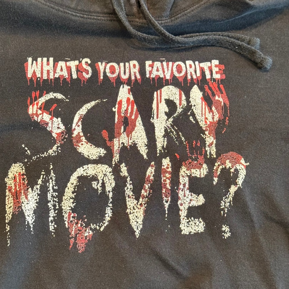 Port & Company Scary Movie Horror Graphic Hoodie Black Men's M